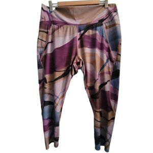 Soma High Rise crop Activewear Leggings Multicolor Print Plus Size XXL